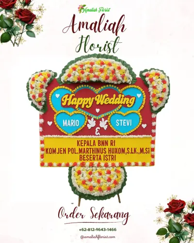 Karangan Papan Bunga Pernikahan di Wonoagung